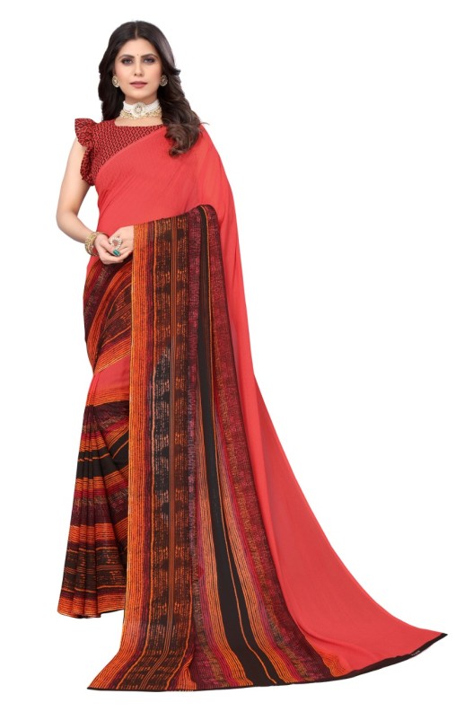 Fancy Georgette Printed Saree With blouse